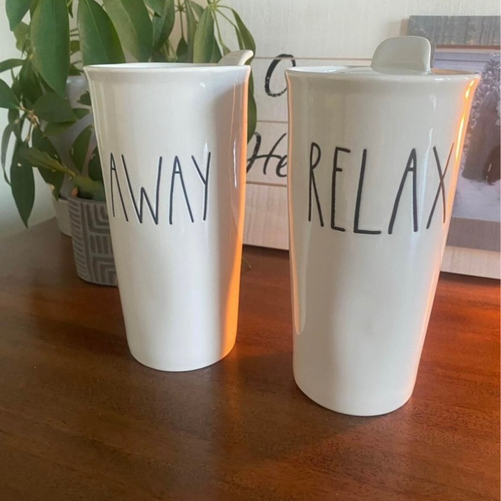 RAE DUNN Ceramic Travel Mugs